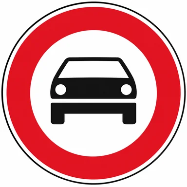303. ceļa zīme „Mehāniskajiem transportlīdzekļiem braukt aizliegts” 303. ceļa zīme „Mehāniskajiem transportlīdzekļiem braukt aizliegts”