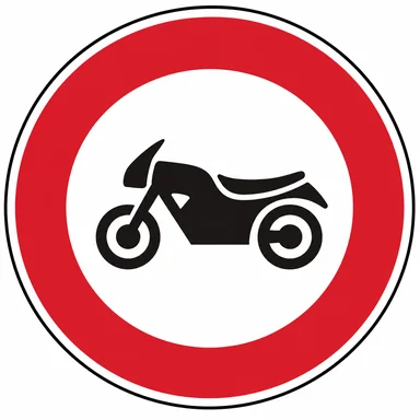 304. ceļa zīme „Motocikliem braukt aizliegts” 304. ceļa zīme „Motocikliem braukt aizliegts”