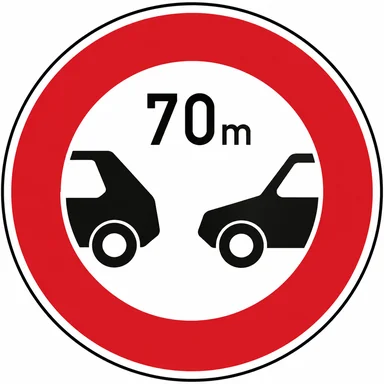 318. ceļa zīme „Minimālās distances ierobežojums” 318. ceļa zīme „Minimālās distances ierobežojums”