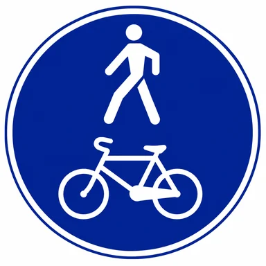 417. ceļa zīme „Kopīgs gājēju un velosipēdu ceļš” 417. ceļa zīme „Kopīgs gājēju un velosipēdu ceļš”