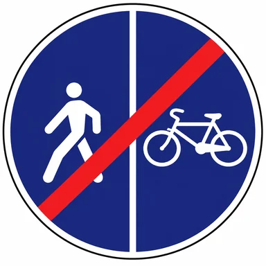 422. ceļa zīme „Gājēju un velosipēdu ceļa beigas” 422. ceļa zīme „Gājēju un velosipēdu ceļa beigas”