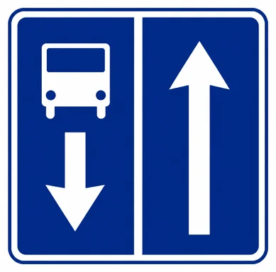 507. ceļa zīme „Ceļš ar joslu pasažieru sabiedriskajiem transportlīdzekļiem” 507. ceļa zīme „Ceļš ar joslu pasažieru sabiedriskajiem transportlīdzekļiem”