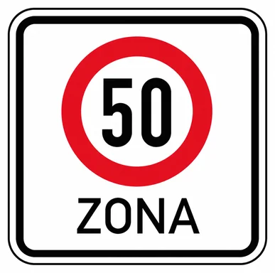 525. ceļa zīme „Maksimālā ātruma ierobežojuma zona” 525. ceļa zīme „Maksimālā ātruma ierobežojuma zona”