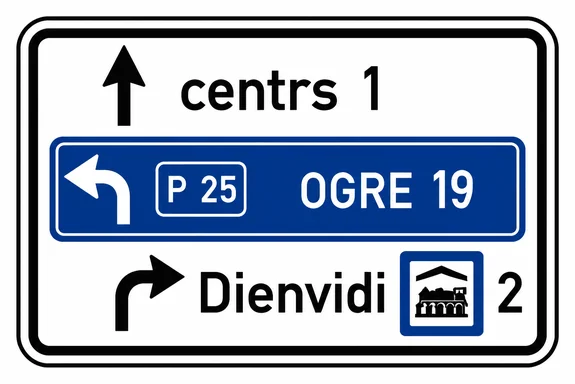703. ceļa zīme „Virzienu rādītājs” 703. ceļa zīme „Virzienu rādītājs”